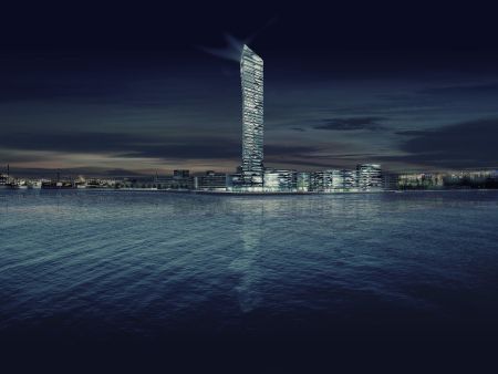 Lighthouse Etape I rejser sig på Aarhus havn