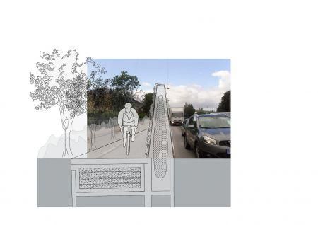 Grønne skærme langs cykelstier skal tage vand fra skybrud