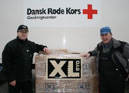 Røde Kors fik 25 paller profiltøj