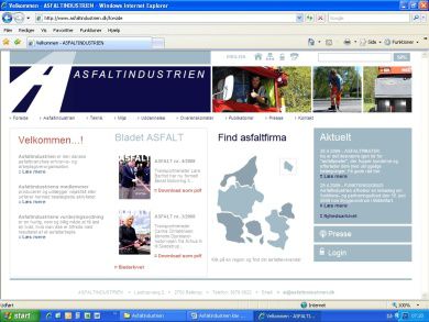 Asfaltindustrien klar med ny hjemmeside