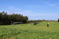 Helikopter med diamant undersøger jordlagene under vejprojekter 