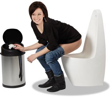 Vandfrit urinal til kvinder